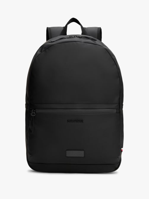 Textured Logo Smooth Dome Backpack
