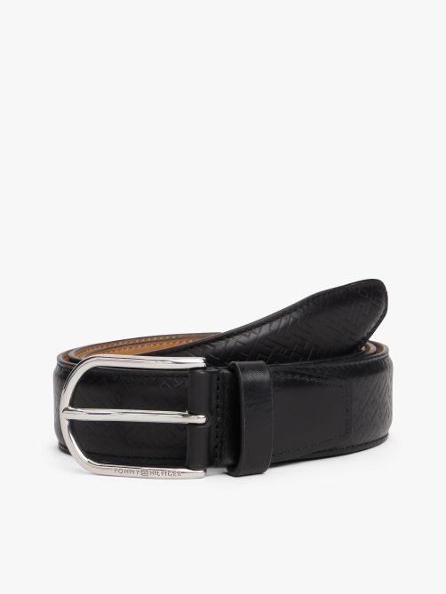 TH Business Monogram Leather Belt