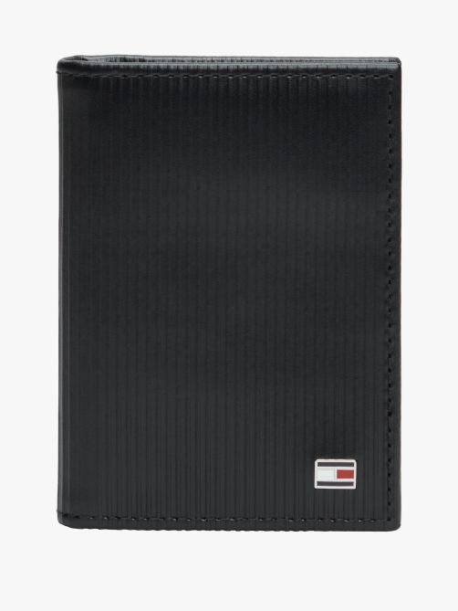 Hilfiger Flag Ribbed Leather Card Wallet