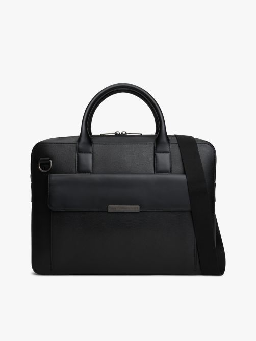 TH Business Leather Logo Laptop Bag