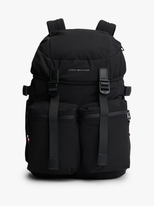 Textile Logo Travel Flap Backpack