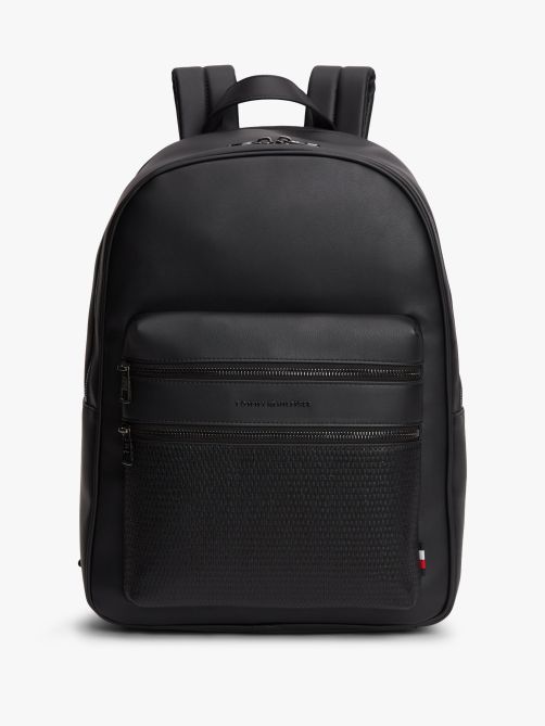 Logo Woven Pocket Dome Backpack