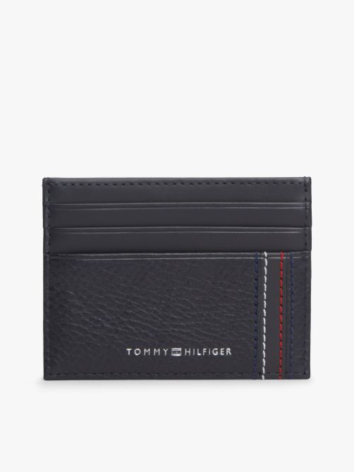 حافظة بطاقات ائتمان جلدية مزينة بالشعار