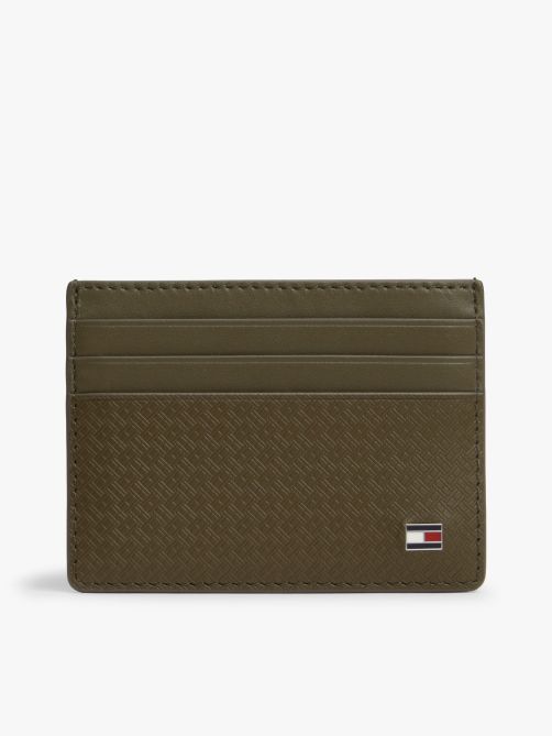 Embossed Flag Leather Credit Card Holder