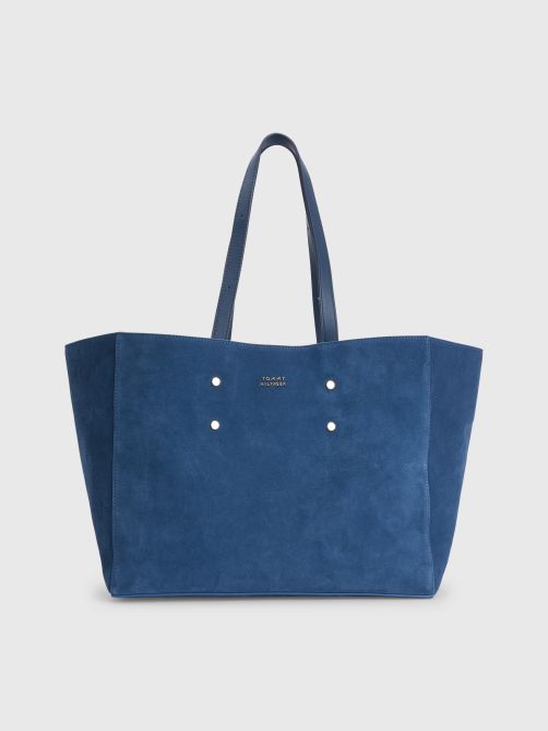 Relaxed Suede Logo Tote