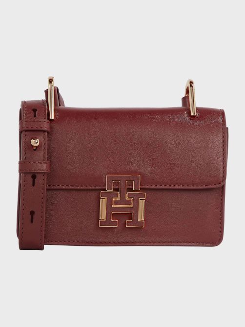 Leather Push Lock Mini Crossover Bag