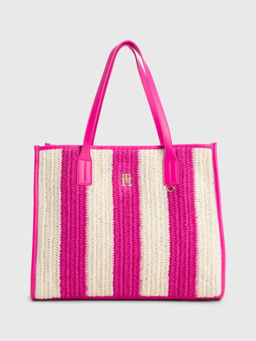 TH City Stripe Crochet Tote