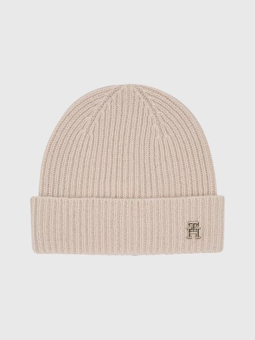 Chic Pure Cashmere TH Monogram Beanie
