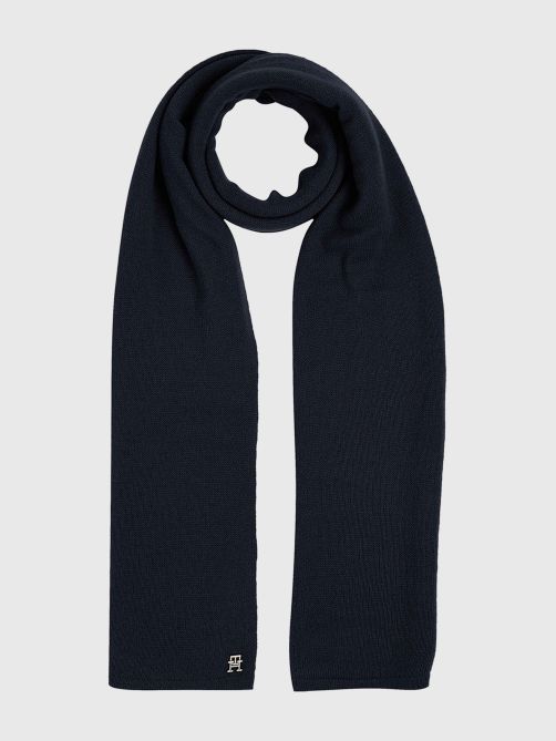 Chic Knitted TH Monogram Scarf