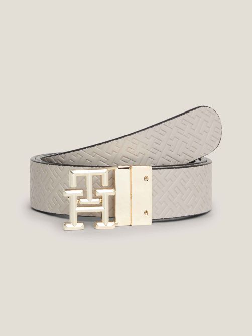 TH Monogram Reversible Napa Leather Belt