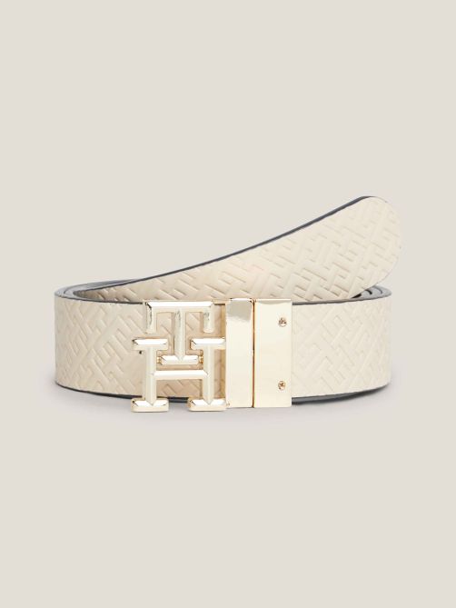 TH Monogram Reversible Napa Leather Belt