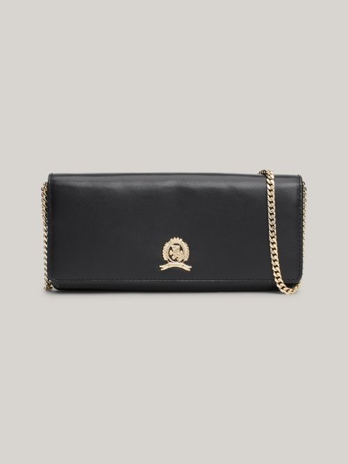 Chain Strap Leather Clutch