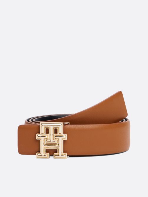 TH Monogram Reversible Leather Belt