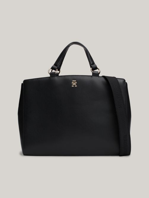 TH Monogram Pebble Grain Satchel