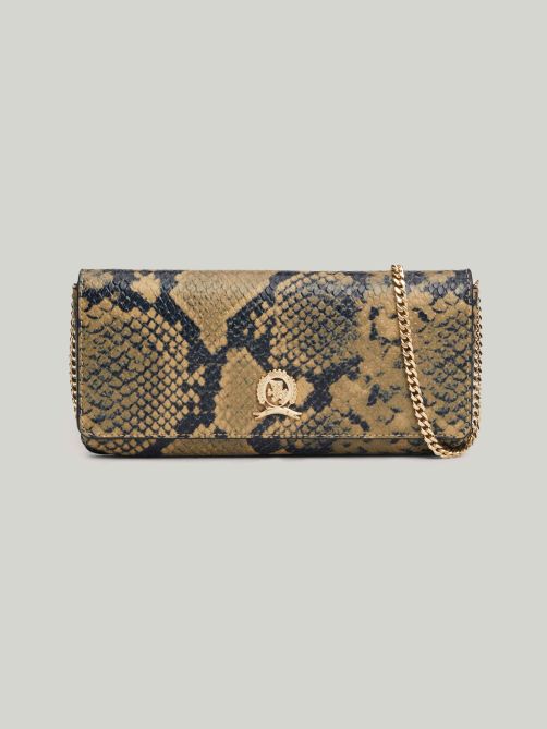 Snakeskin Leather Long Wallet Tommy Hilfiger