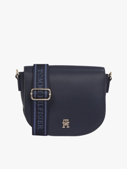 Logo Strap Crossbody Saddle Bag
