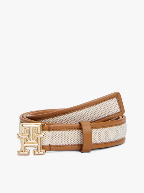 TH Monogram Leather Belt
