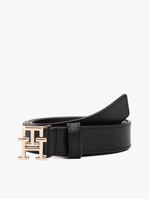 Modern TH Monogram Buckle Leather Belt