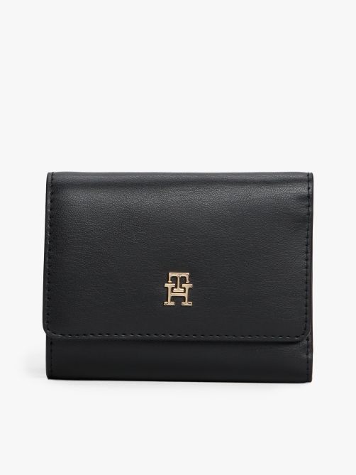 TH Monogram Flap Trifold Wallet