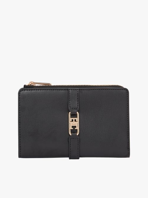 محفظة ثنائية الطي مزينة بحروف الشعار