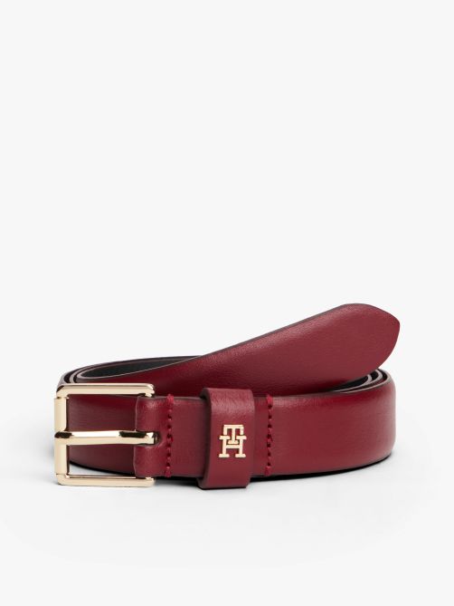 TH Monogram Square Buckle Leather Belt