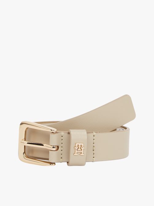 TH Monogram Leather Belt