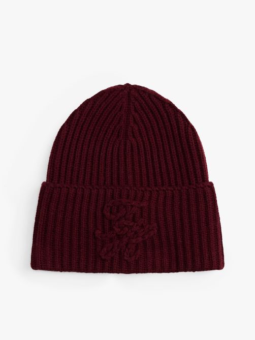 Tonal Logo Embroidery Beanie with Cashmere