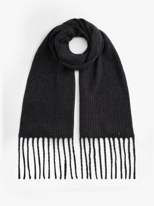 Hilfiger Metal Flag Cable Knit Scarf