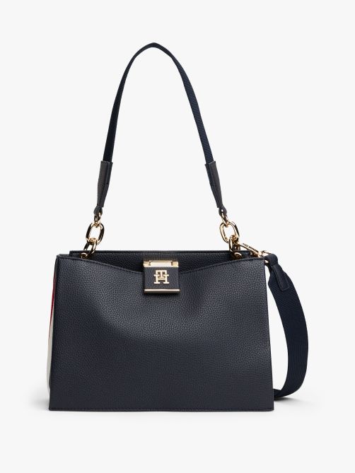 Signature Detail TH Monogram Satchel Bag