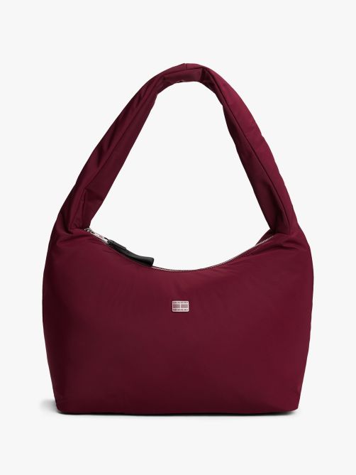 Logo Plaque Padded Hobo Bag