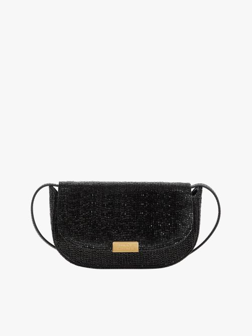 Beaded Leather Crossbody Bag