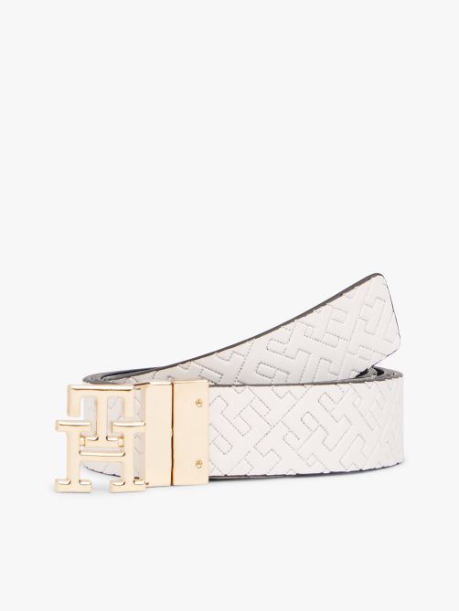 TH Monogram Reversible Leather Belt