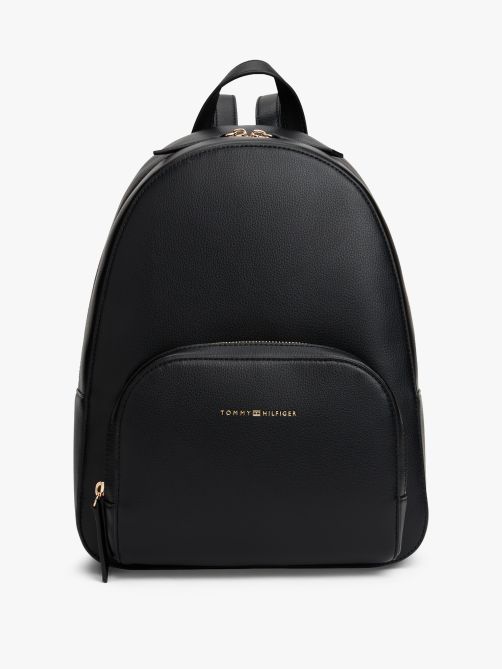 Metallic Logo Pebble Grain Backpack