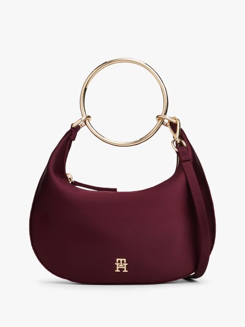 Satin Bracelet Handle Hobo Bag