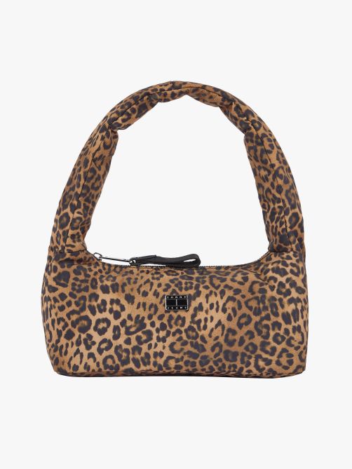 Leopard Print Padded Shoulder Bag