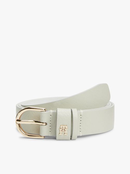 Essential TH Monogram Plaque Leather Belt