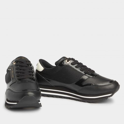 black branded trainers