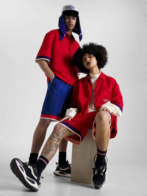 قميص بأكمام قصيرة مزين بطبعة كاروهات