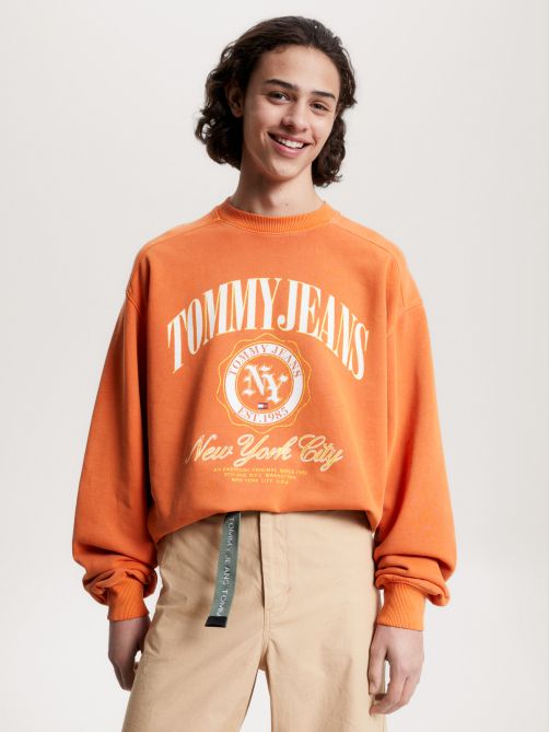 Tommy jeans sweatshirt orange sale