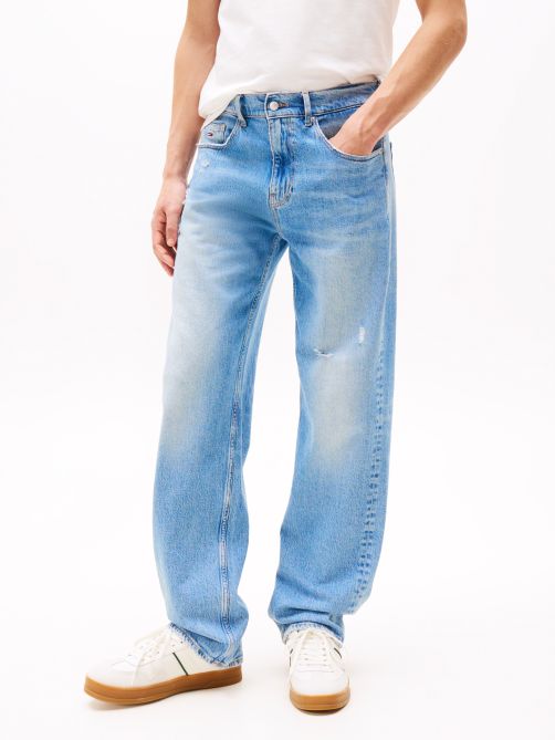 Crest Embroidery Loose Jeans