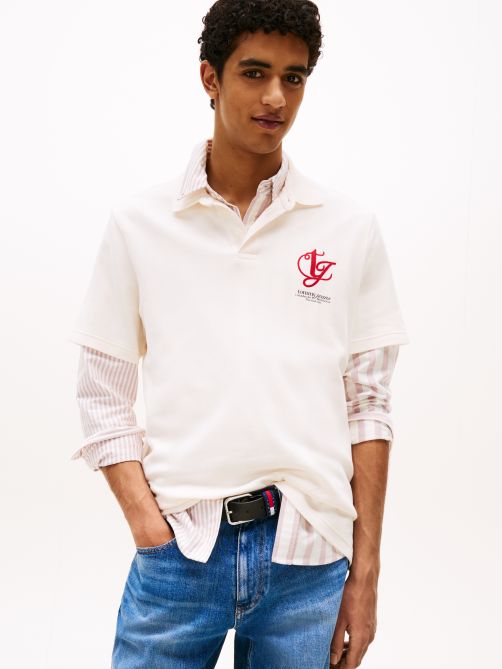 Monogram Cotton Short Sleeve Polo T-Shirt