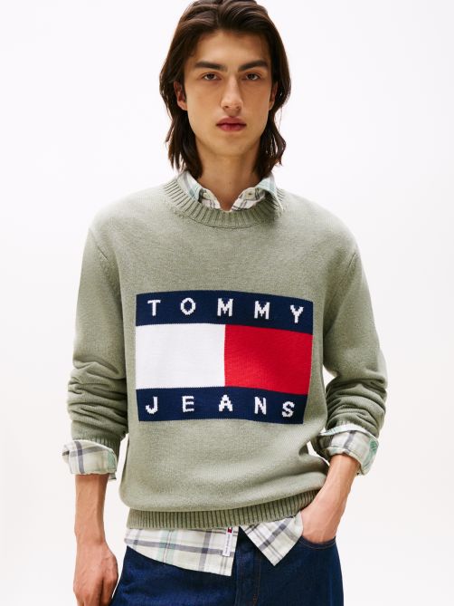 Intarsia Flag Badge Mélange Jumper