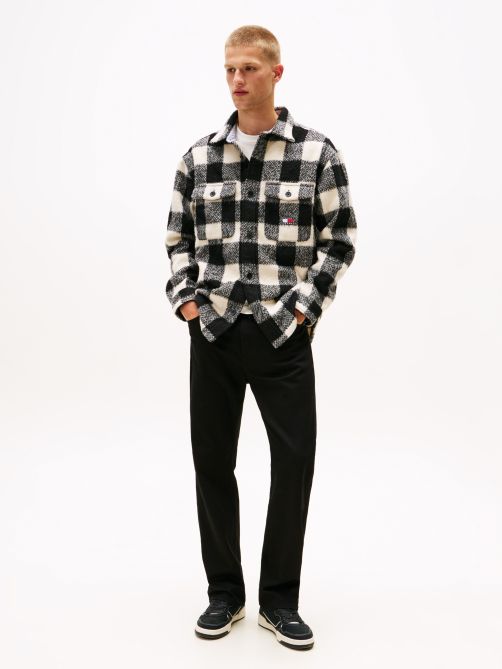 بنطلون جينز اسود مصبوغ بساق مستقيمة