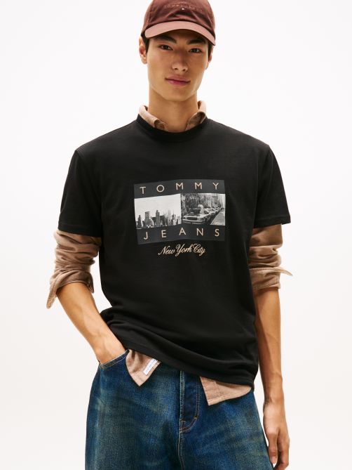 Photo Print Jersey Crew Neck T-Shirt