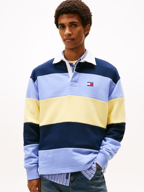 Tommy Badge Stripe Relaxed Rugby T-Shirt