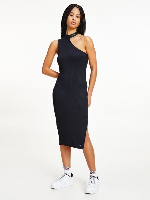 Recycled Cutout Ribbed Bodycon Dress