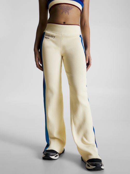 Knitted Split Hem Full Length Leggings