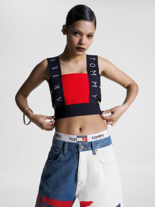 Tommy x Aries Engineered Knit Flag Top