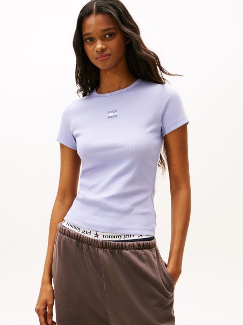 Tommy Badge Ribbed Slim T-Shirt