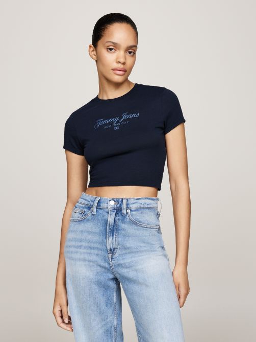 Tommy Prep Luxe Cropped Slim T-Shirt